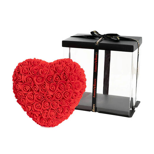 Gift Set — White Teddy Bear ‘I Love You’ & Rose Heart