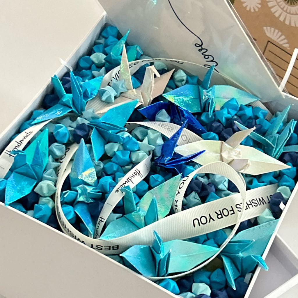 Paper Art Gift Box 🎁 50 paper cranes