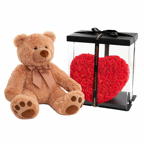 Gift Set — Teddy Bear × Rose Heart