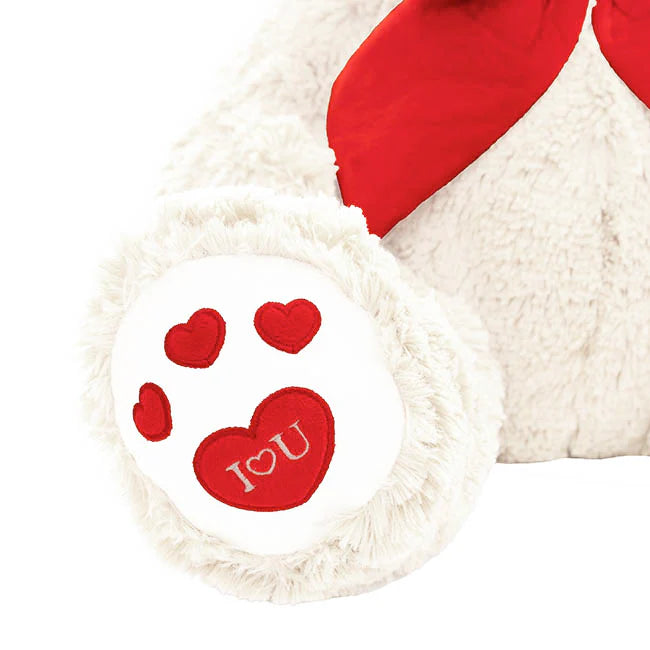 Gift Set - White Teddy Bear 90cmHT/60cmST x Forever Rose Single Stem