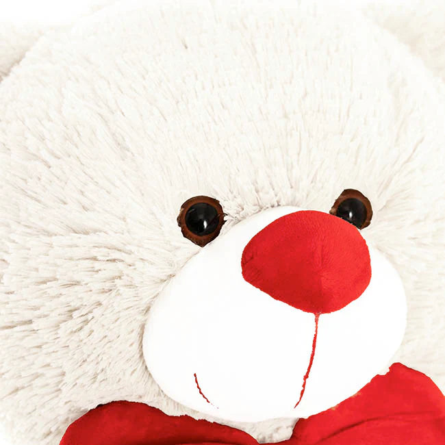 Gift Set - White Teddy Bear 90cmHT/60cmST x Forever Rose Single Stem