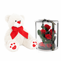 White Teddy Bear I Love you and Forever Rose Gift Set