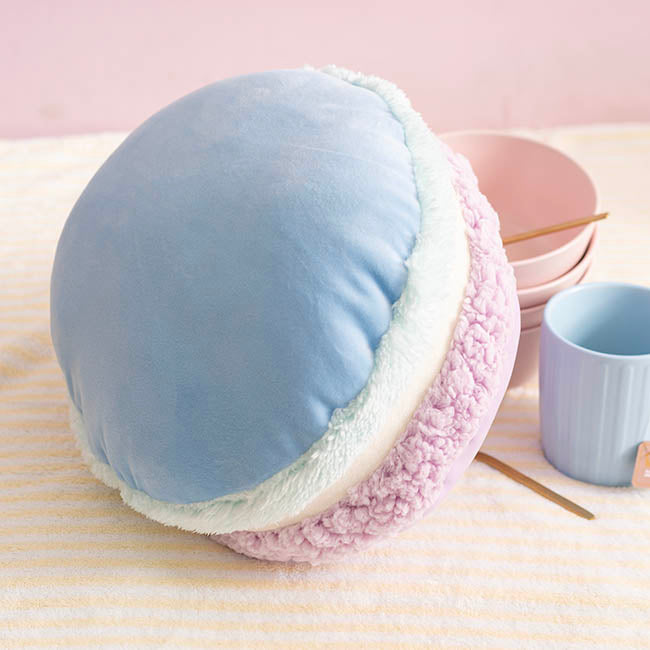 Macaron Cookie Squish Pillow Blue (30cmD)