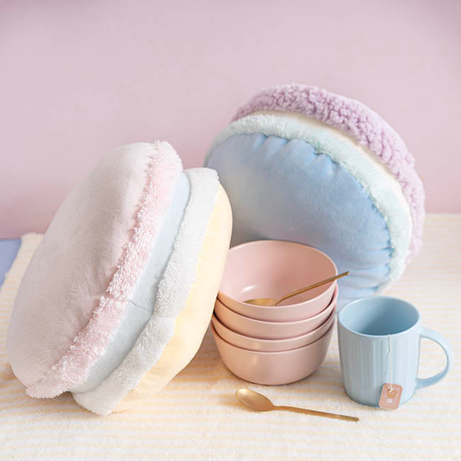 Macaron Cookie Squish Pillow Blue (30cmD)