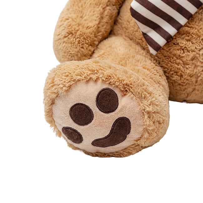 Giant Teddy Bear w Striped Bow Brown (90cmHT/60cmST)