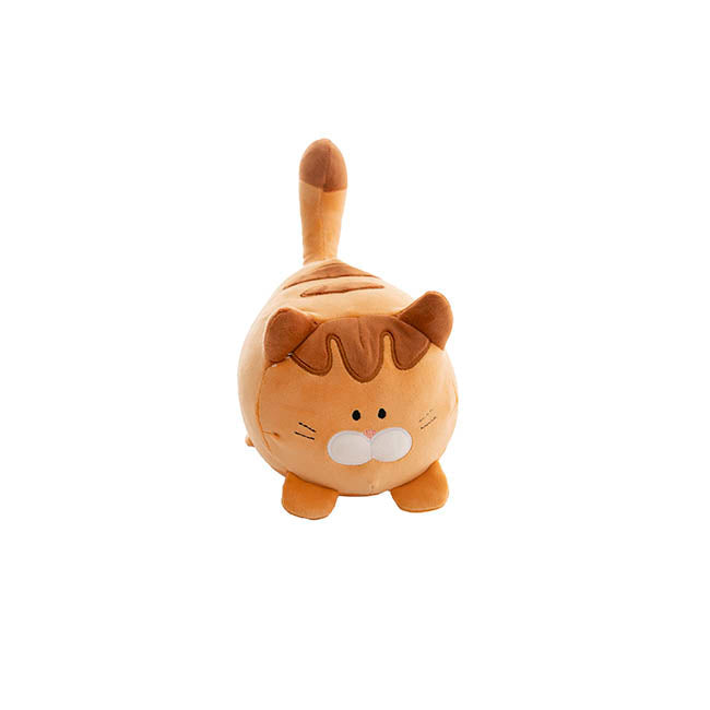 Cat Plush Puff Soft Toy Beige Brown