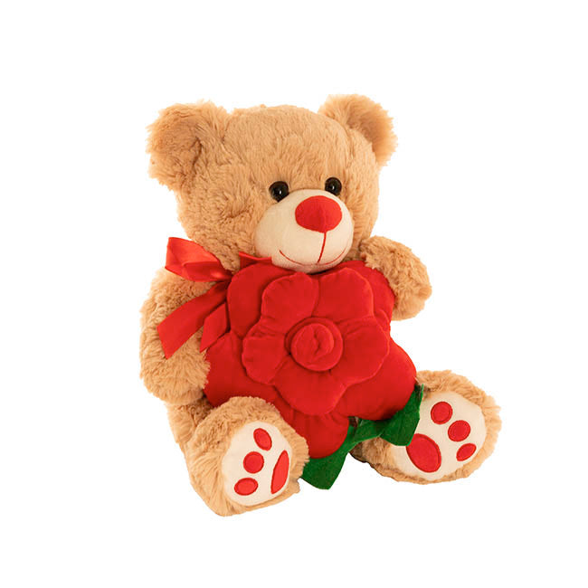 Teddy Bear Rose Plush Toy Brown (30cmST)