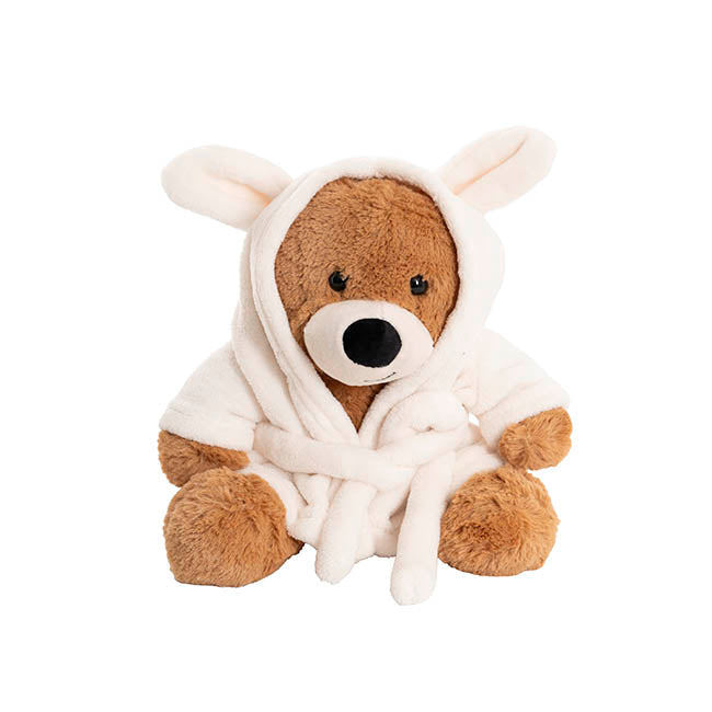 Teddy Bear w Bathrobe Brown (25cmST)