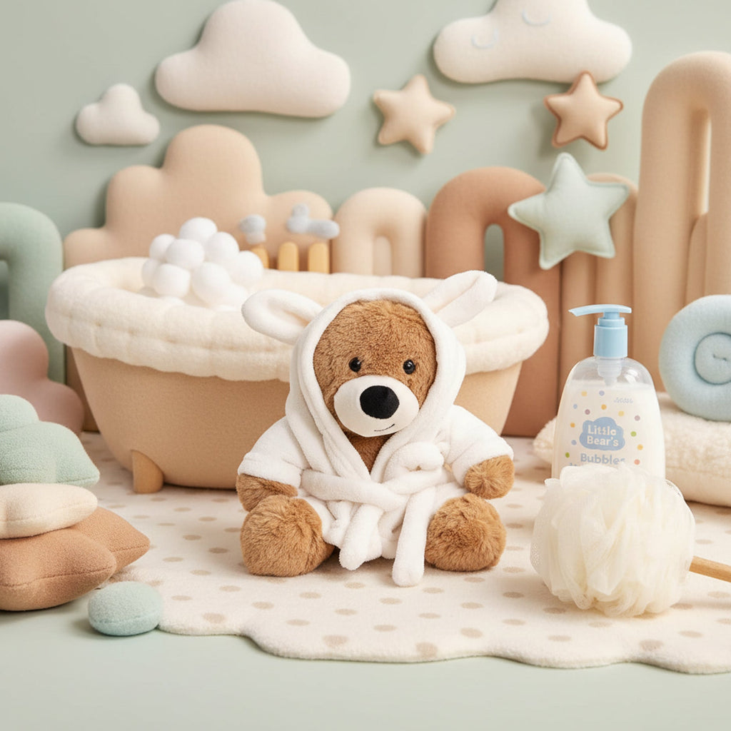 Teddy Bear w Bathrobe Brown (25cmST)