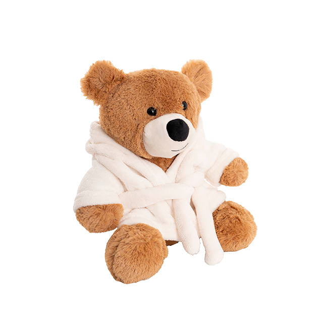 Teddy Bear w Bathrobe Brown (25cmST)