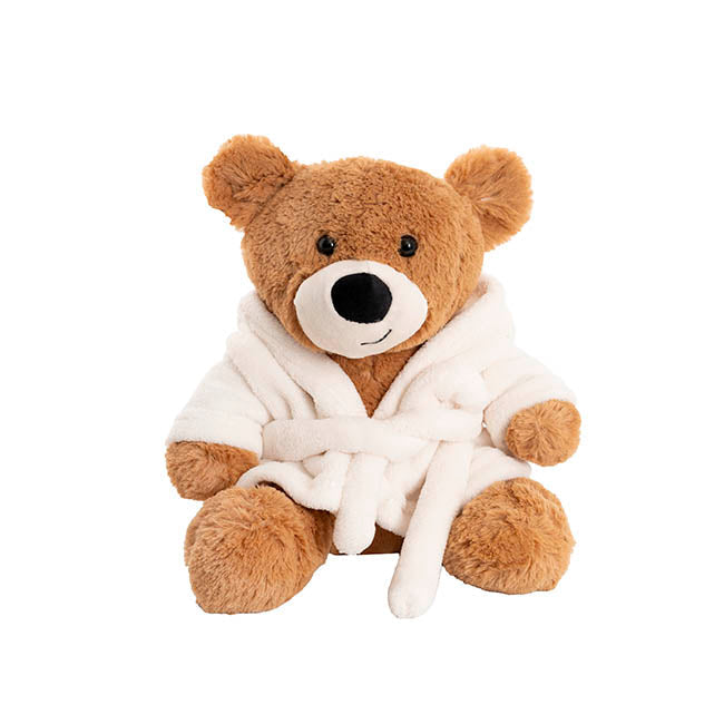 Teddy Bear w Bathrobe Brown (25cmST)